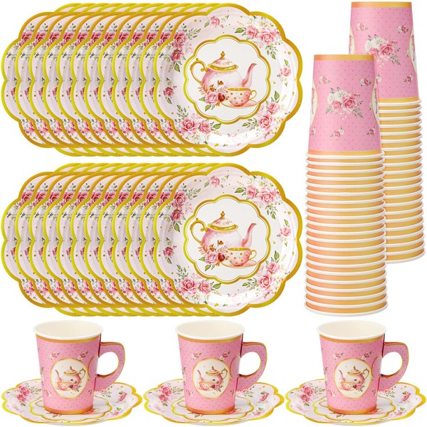 Domensi 60 Pcs Tea Party Decorations Include 30 Pcs 9
