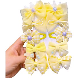 Noguez. Moños para Niñas, Clips de Pelo para Bebés, Mini Pinzas de Dibujos Animados para Niñas Pequeñas y Bebés, Pasadores para Cabello, Hair Clips. (Amarillo)