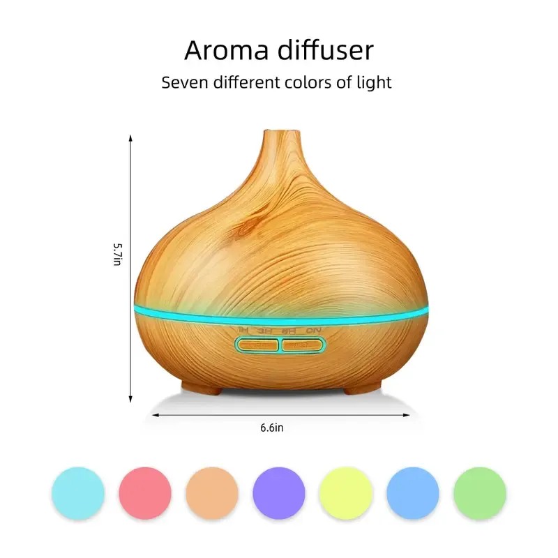 550ml Ultrasonic Essential Oil Diffuser & Humidifier – Wood Grain