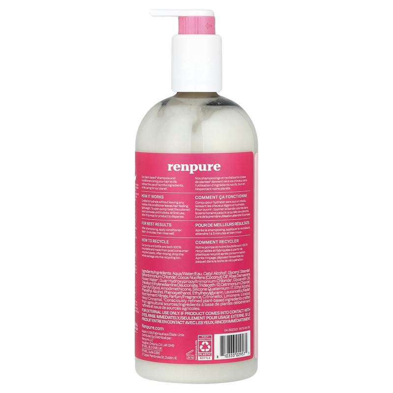Renpure Plant-Based Conditioner, Rose Water, 24 fl oz (710 ml)