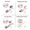 Manicure Pedicure Set Nail Clipper, 17 Piece Stainless Steel Tools