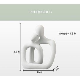 BANOMII - Estatua abstracta para parejas, decoración minimalista de recámara para parejas, esculturas blancas para amantes de abrazar, decoración moderna para el hogar, oficina, decoración de soporte