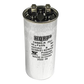 HQRP 55uF 370-440V Run Capacitor AC Electric Motor Start HVAC Blower Compressor Pump 55MFD CBB65 + Coaster
