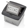 Leviton Pop-Up Floor Box with 15 Amp, Tamper-Resistant Self-Test GFCI