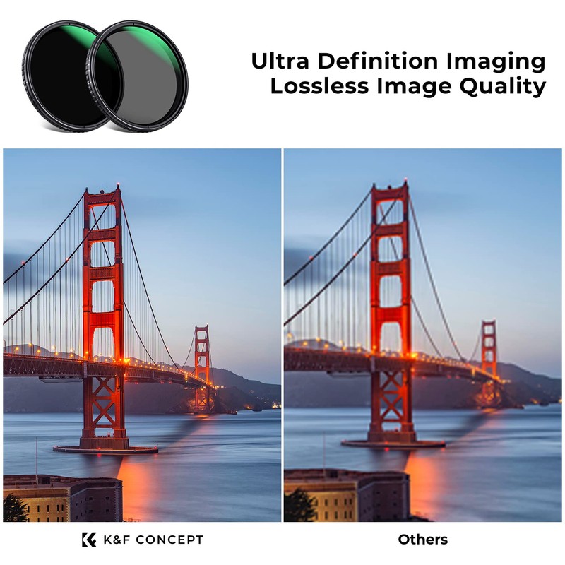 K&F Concept 72mm ND2-32 + ND32-512 Filter Kit Variable ND