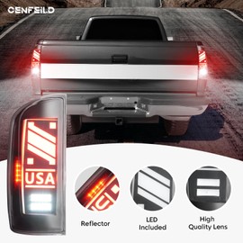 Cenfeild LED Tail Lights Pair Fit for Dodge RAM 1500 2007-2008, for Dodge RAM 2500 3500 2007-2009 Pickup Truck [Factory Halogen Type], Taillights Rear Brake Lamp Assembly, Clear Lens