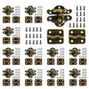 24Pcs Antique Small Box Hinges 12Pcs Antique Latch Hook Hasp