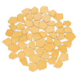 sourcing map 500g/1.1LB Irregular Ceramics Mosaic Tiles, 2.3-4.2 cm Bulk Stained Ceramic Mosaic Pieces Stones Mosaic Kits for DIY Art Craft Projects Home Decor, Orange