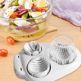 Egg Cutting Tool, Egg Cutter, Grape Cutter, Egg Slicer, 3 Cutting Modes, Egg Cutter, Kitchen Cutter for Decoration, Salad, Sandwich, Strawberry, Mushrooms, Grape