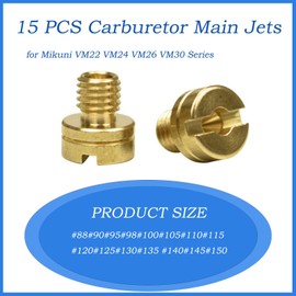 Mikuni Main Jet Replacement, Carburetor Main Jet Kit, 15 Pcs M5 Carburetor Main Jets for Mikuni Carburetor VM22 VM24 VM26 VM30 - Make you feel from motor vehicles