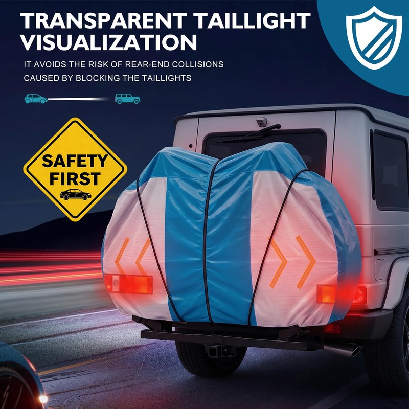 Bike Cover for Transport on Rack,15Mil Thickness PE Material,Elastic Straps