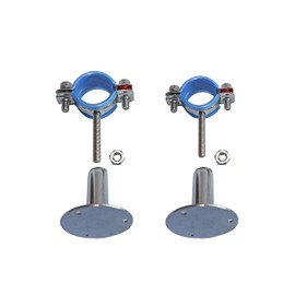 AKIHISA 3/4 Inch Wall Mount Ceiling Mount Pipe Support Ring Hanger,2 PCS Adjustable Stainless Steel Pipe Bracket Clamp Range 15-19mm(50+50mm)