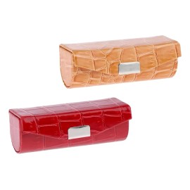 Estuche De Lápiz Labial Individual De Pu Para Rojo Naranja