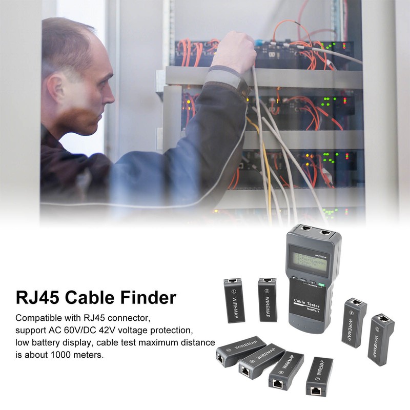 F‑8108‑M LCD Display Network Cable Length Tester Cable Wire Fault