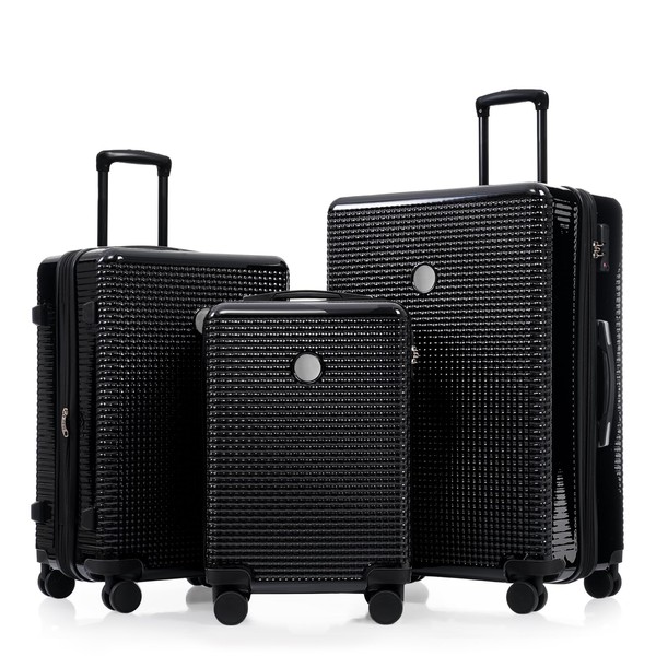 Merax Sets 3 Piece Suitcases, ABS Hardside Carry-on, Checked Luggage,