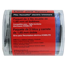 Homelite Genuine OEM AC41RL3 Autofeed Dual .065” Replacement Line and Spool Pack for Homelite Electric String Trimmers (3 Pack)