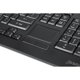 Perixx PERIBOARD-513II Wired USB Keyboard with Touchpad, Membrane Key Trackpad Keyboard with 10 Hot Keys, Black, Full US Layout