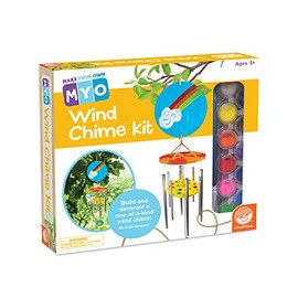 MindWare Make Your Own Wind Chime Craft Kit – Makes 1 Wind Chime, Incldues 13 Paint Colors, 3 Brushes and Instructions