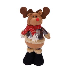 Christmas Decoration Figures Extendable Leg Santa Snowman Reindeer Figures Doll Xmas Indoor Ornaments Table Christmas Party Tree Hanging Decor for Restaurants Office,Adjustable Height 51(max) x12.5CM