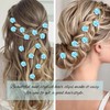 YISSION 20Pcs Mini Blue Flower Hair Clips for Girls &