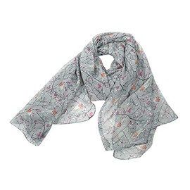 Rosennie Women Scarf,Womens Autumn Winter Fashion Chiffon Warm Lightweight Robin Bird Patten Print Elegant Ladies Scarves (Grey)