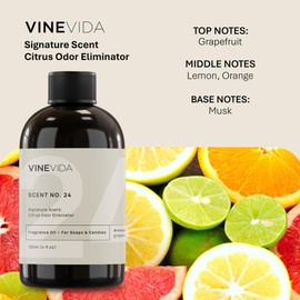 VINEVIDA [4oz] Citrus Odor Eliminator Fragrance Oil for Candle Making Scents for Soap Making, Perfume Oils, Soy Candles, Home, Pet Odor, Oil Diffusers, Reed Diffusers, Room Sprays, Linen Sprays