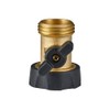 1-Way Brass Heavy Duty Garden Hose Connector with Shut Off