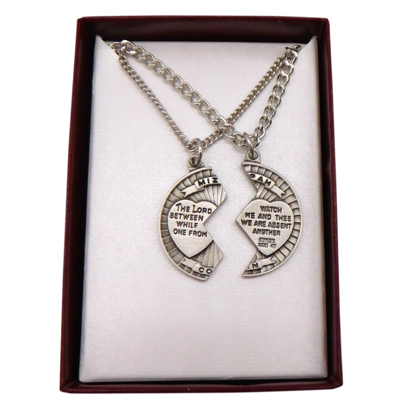Westman Works Pewter Mizpah Necklace Set with Stainless Steel Chains,