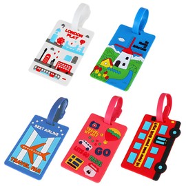 AIYVELU Pack of 5 Luggage Tags, Travel Luggage Tags, Adjustable Non-Slip Travel Accessories, Quick Identify Luggage, Safe Travel Luggage for Travel Bags and Suitcases