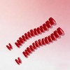 SXVME Uñas postizas cortas con pegamento, diseño ataúd rojo, brillantes,