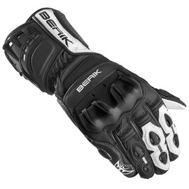 Berik Track Plus Motorcycle Gloves, Black/White, 3XL