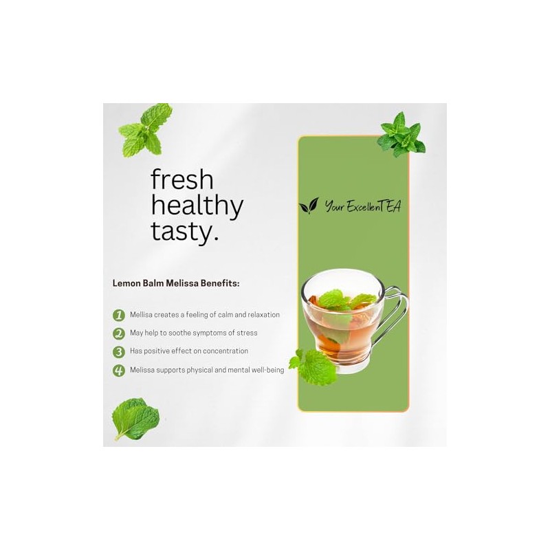 Your ExcellenTEA - Melissa Lemon Balm Herbal Tea Loose Leaf