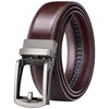 Alphyly Brown Leather Mens Belt for Dress and Golf, Length130cm