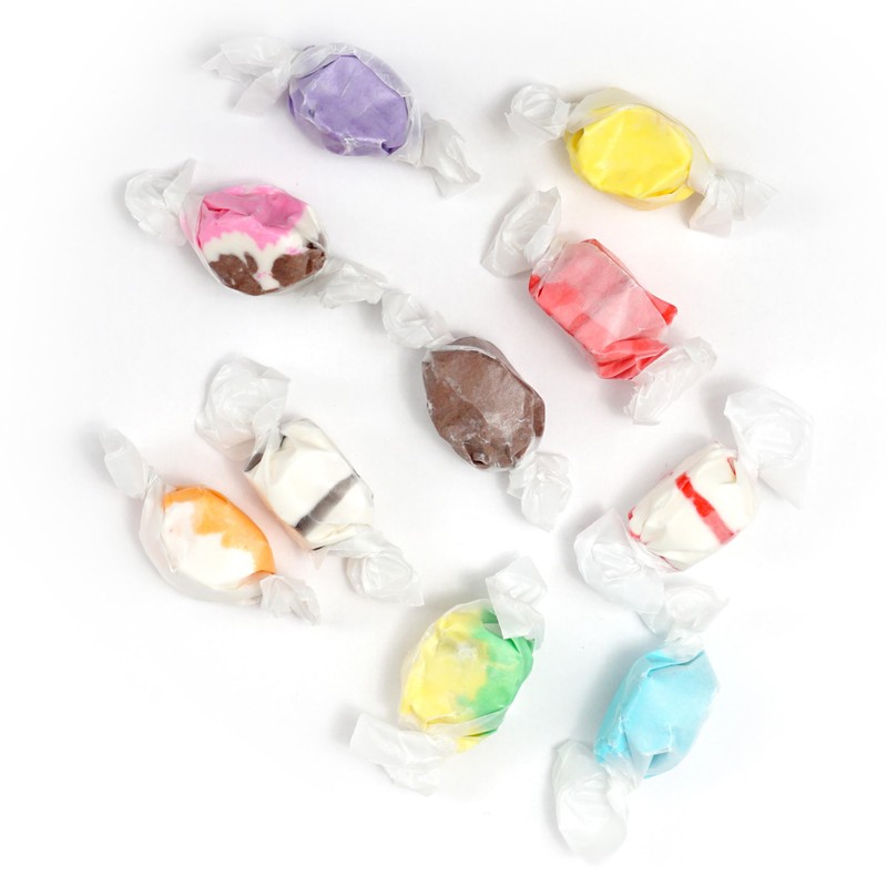 Salt Water Taffy Assorted Mix, 1 Pound Bulk Bag, 10