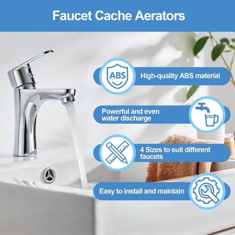 12 Pcs Faucet Cache Aerators with 4 Pcs Faucet Aerator
