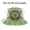 GUYIBET Straw Bucket Hat Women Sun Cap Crochet Mesh Woven
