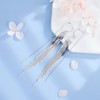 Sterling Silver Big Drop Earrings 925 Tassel Linear Ear Hanging