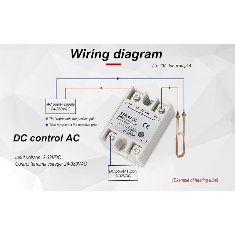 diymore 10pcs 24V-380V SSR-40DA 40A 3-32V DC-AC Solid State Relay