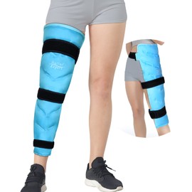 Relief Expert Large Ice Pack for Leg, Knee, Hip, Reusable Gel Cold Pack Wrap for Musclar Fatigue, Soothing Cold Compress for Improving Muscle Recovery After Exercise with 3 Straps