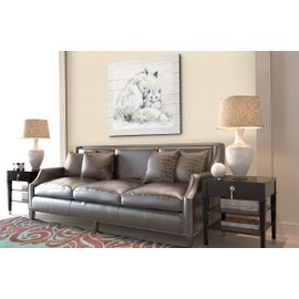 WEXFORD HOME Sketchy Mother and Baby Fox Gallery Wrapped Canvas Wall Art, 24x24