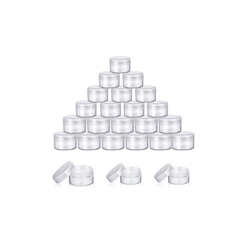 Plastic Cosmetic Jar*24, Transparent & Visible Sample Container Jar, Transparent