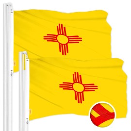 UD_G128 2 Pack: New Mexico NM State Flag  4x6 Ft  ToughWeave Series Embroidered 300D Polyester  Embroidered Design, Indoor/Outdo