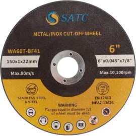 24h-USA Warehouse Shipping 50 Pack 6" X .045" X 7/8" Cut-Off Wheel Stainless Steel INOX Metal Cutting Discwheel diameter: 6IN, rpm: 10,100MAX R.P.M, abrasive: Aluminum Oxide, White Alundum
