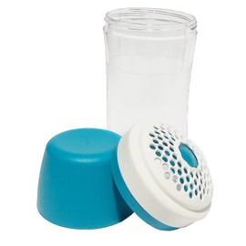 Tupperware 12 oz Clear Shaker Dispenser with Blue Cap