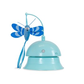 Catstages Electronic Flutter Dome Interactive Cat Toy and Topper for Cat Ball Track, Motion Activated with Spinning Plush Toy, Blue