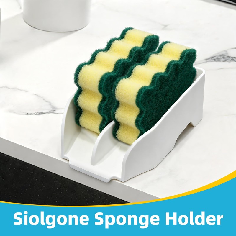 Langierspur Smiley Face Sponge Holder for Kitchen Sink, Sink Caddy