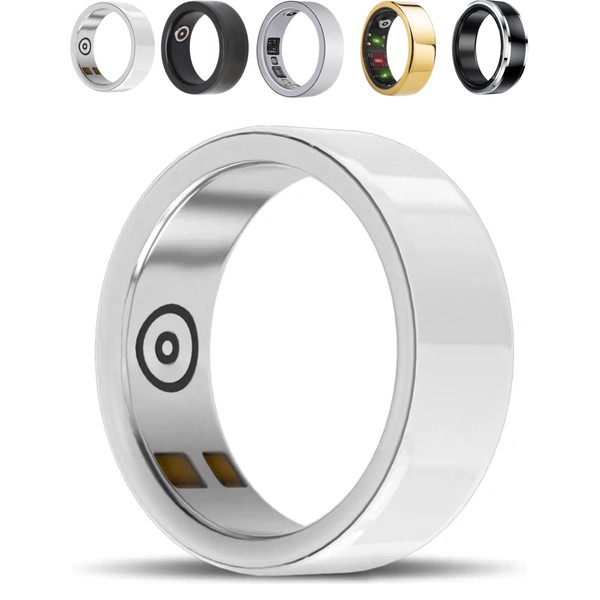 Sxhlseller Smart Ring - Bluetooth 5.2 IPX8 Waterproof Health Fitness GPS NFC Ring, 3-5 Days Standby, Intelligent Ceramic Ring, Rechargeable for Men Women 17