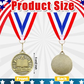 Quelay 30 Pcs 2'' Gold Medals for Awards,Winner Encourage Team Participation for Kids Adults Trophy Award Prize Gift Competitions Graduation Party(Academic Excellence)