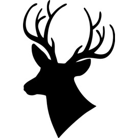 Stag Deer Animal Winter Festive Vinyl Decal Sticker for Car/Window/Wall (Black Gloss)
