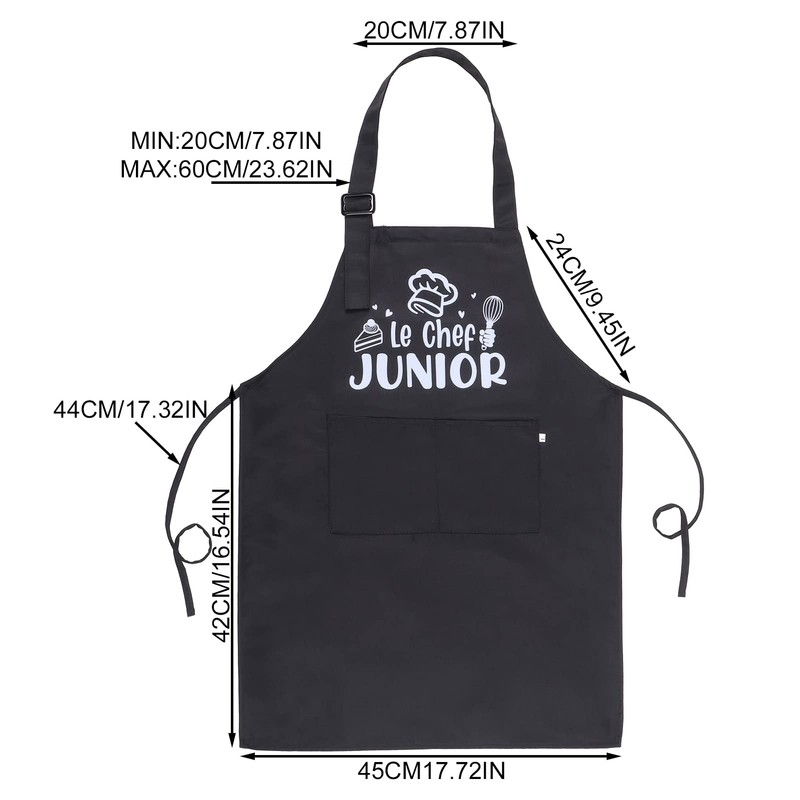 Halinuia Kinder Küchenschürze Wasserfest Verstellbar Le Chef Junior mit 2